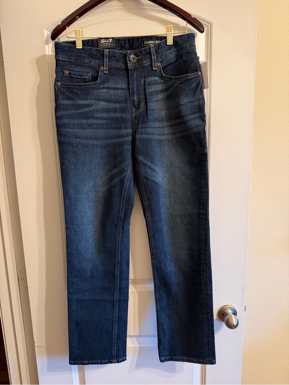 Seven7 Straight Fit Men’s Jeans in Dark Blue Wash